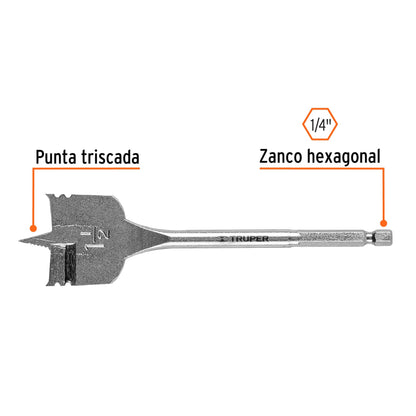 BROCA PLANA DE MANITA 1-1/2" TRUPER 11393 *