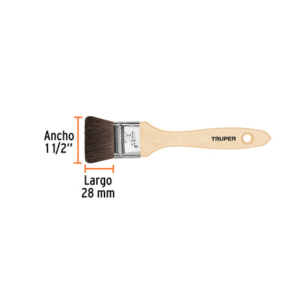 BROCHA PELO DE CAMELLO DE 1-1/2'' CON MANGO DE MANDERA, TRUPER 12467 *
