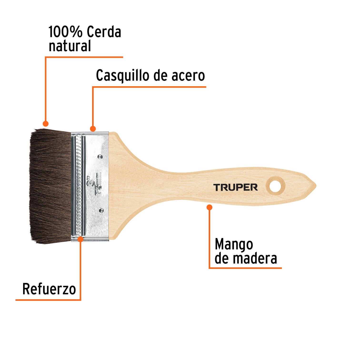 BROCHA DE PELO DE CAMELLO DE 3'' TRUPER 12469 *