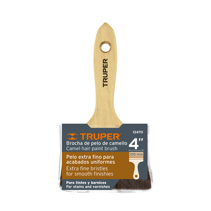 BROCHA PELO DE CAMELLO DE 4'' CON MANGO DE MADERA, TRUPER 12470 P