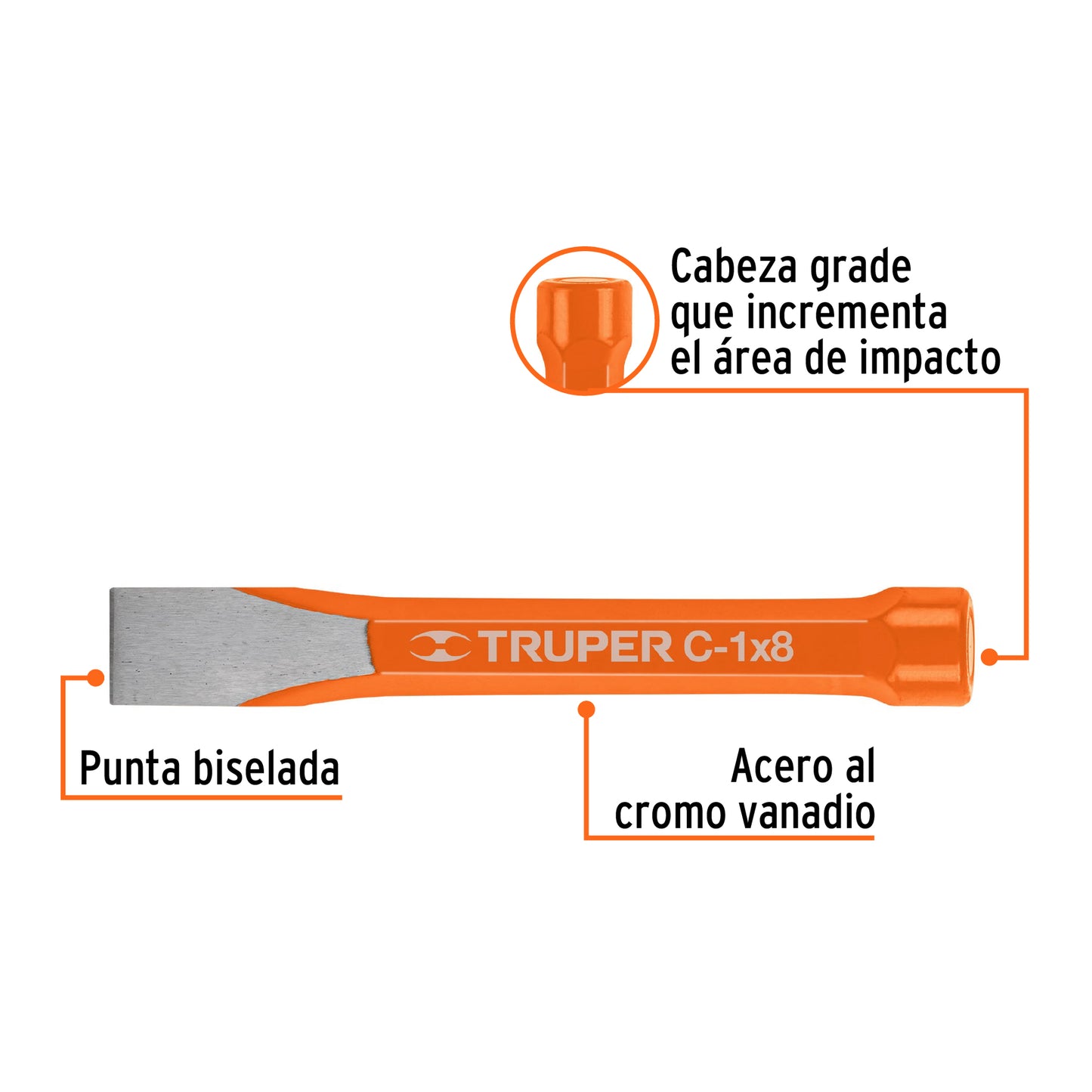 CINCEL DE CORTE FRIO DE 1 X 8'', TRUPER 12160 *