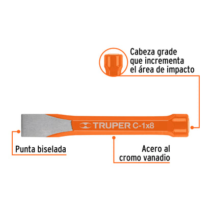 CINCEL DE CORTE FRIO DE 1 X 8'', TRUPER 12160 *