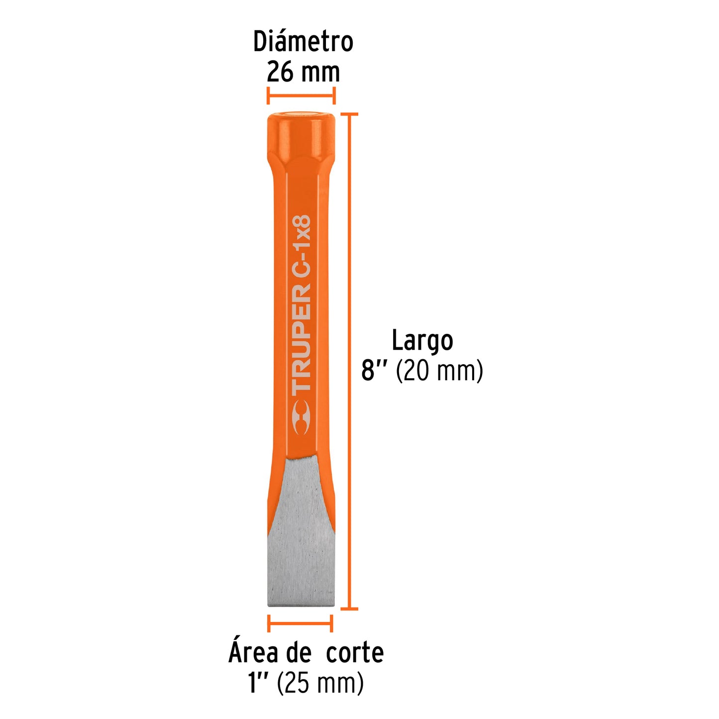 CINCEL DE CORTE FRIO DE 1 X 8'', TRUPER 12160 *