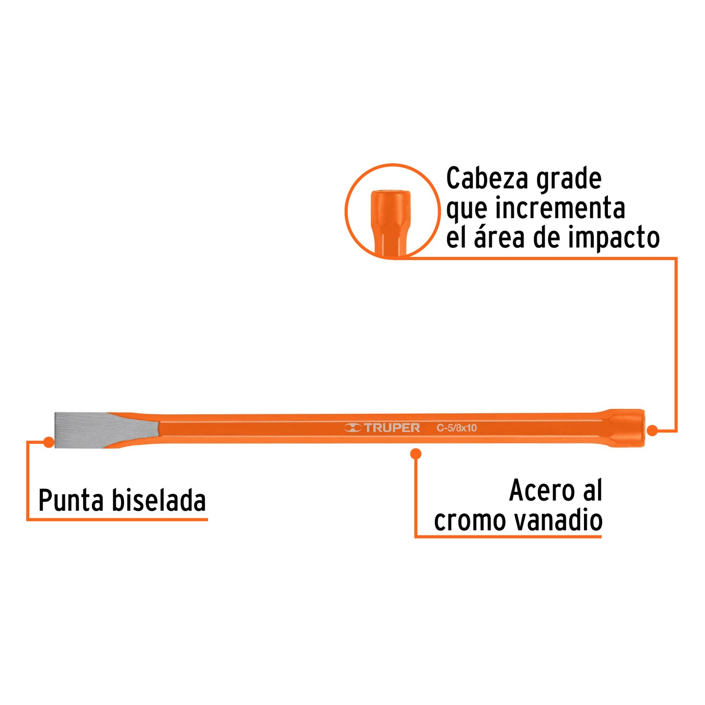 CINCEL DE CORTE FRIO DE 5/8 X 10'', TRUPER 12133 P