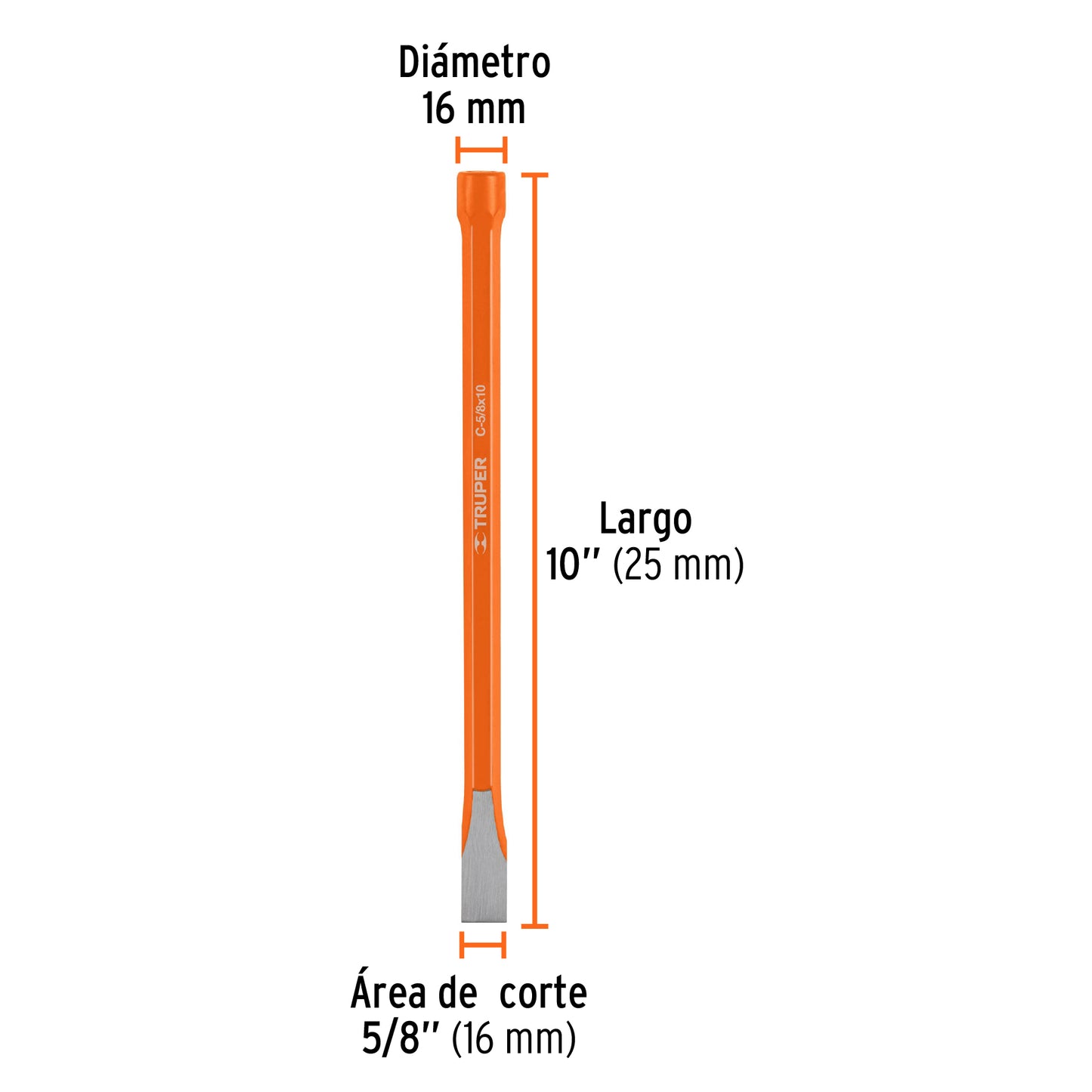 CINCEL DE CORTE FRIO DE 5/8 X 10'', TRUPER 12133 P