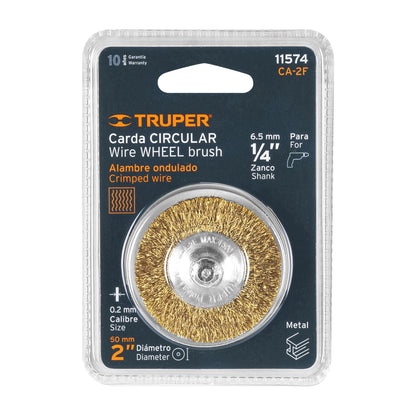 CARDA CIRCULAR 2'' ALAMBRE FINO PARA TALADRO, TRUPER 11574 *