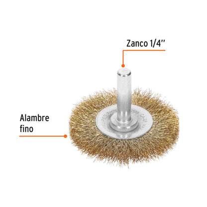 CARDA CIRCULAR 2'' ALAMBRE FINO PARA TALADRO, TRUPER 11574 *
