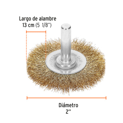 CARDA CIRCULAR 2'' ALAMBRE FINO PARA TALADRO, TRUPER 11574 *