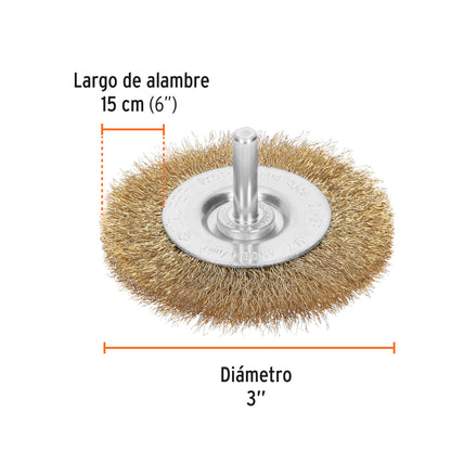 CARDA CIRCULAR 3'' ALAMBRE FINO PARA TALADRO, TRUPER 11575 P