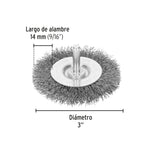 CARDA CIRCULAR 3' ALAMBRE GRUESO PARA TALADRO, PRETUL 21003 *