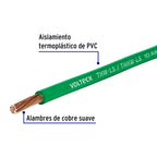ROLLO DE 100 M DE CABLE THHW-LS 10 AWG VERDE, VOLTECK 46063 *