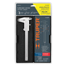 Cargar imagen en el visor de la galería, CALIBRADOR VERNIR ANALÒGICO 6&#39;&#39;, ACERO INOX, STD Y MM, TRUPER 14394 P
