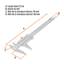 Cargar imagen en el visor de la galería, CALIBRADOR VERNIR ANALÒGICO 6&#39;&#39;, ACERO INOX, STD Y MM, TRUPER 14394 P
