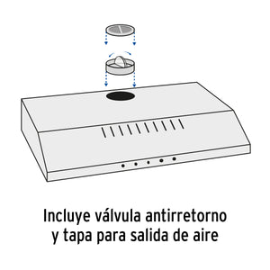 CAMPANA EXTRACTORA 60 CM, DE PARED, ACERO INOXIDABLE, FOSET 46536 N