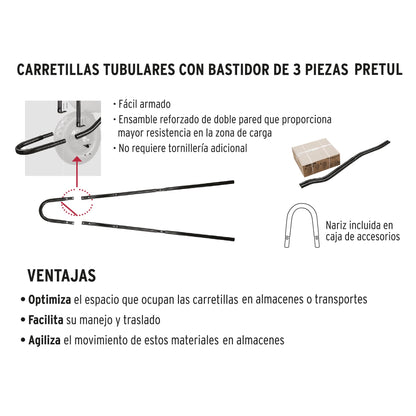 CARRETILLA 4.5 FT3 ROJA LLANTA NEUMÁTICA 20628 *