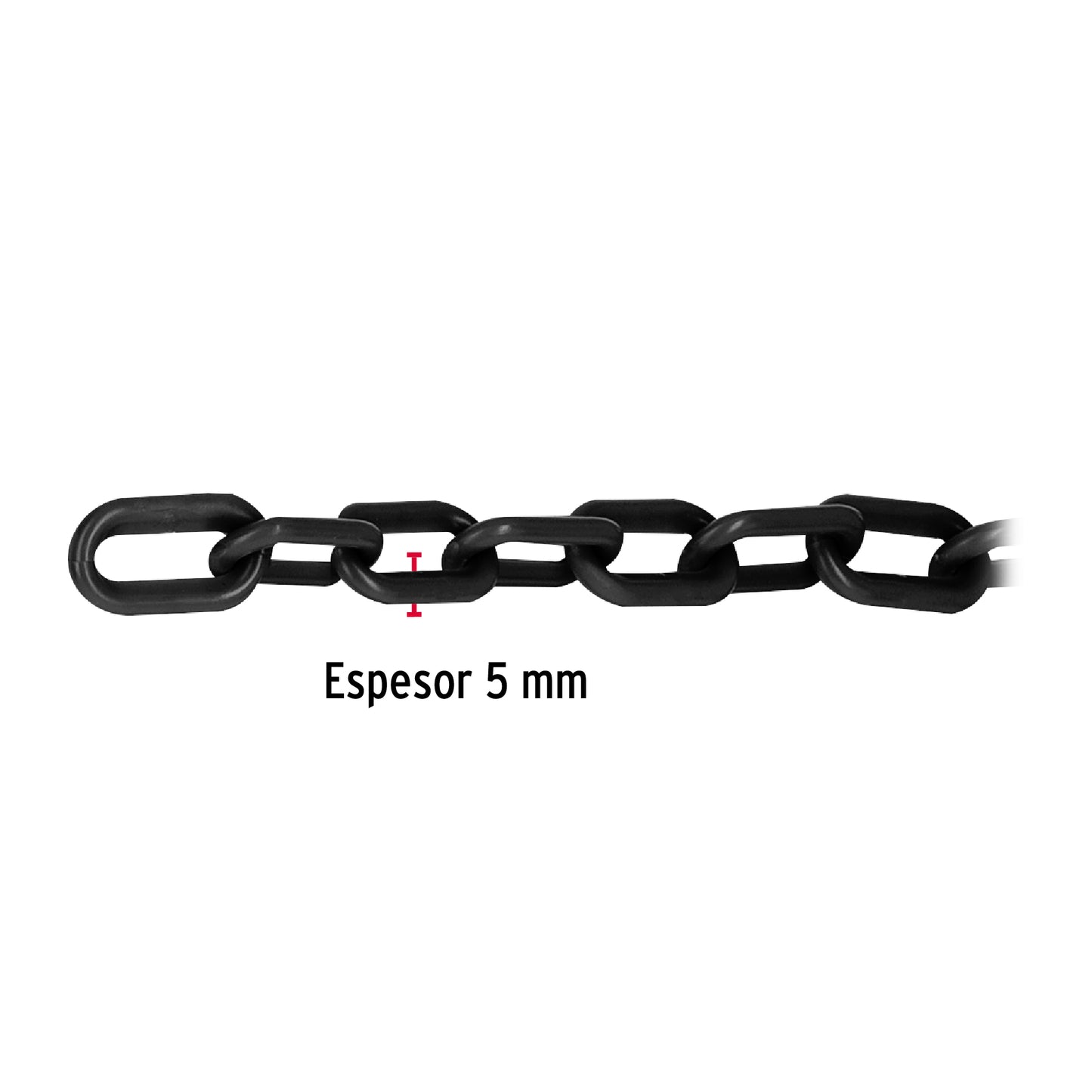 METRO DE CADENA DE 5MM DE PLASTICO NEGRA 44170 *