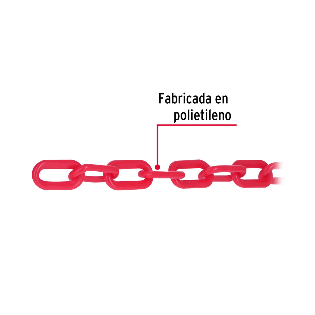 METRO DE CADENA DE 5 MM DE PLÁSTICO ROJA 44176 P
