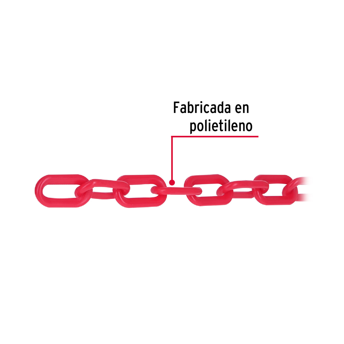METRO DE CADENA DE 5 MM DE PLÁSTICO ROJA 44176 P