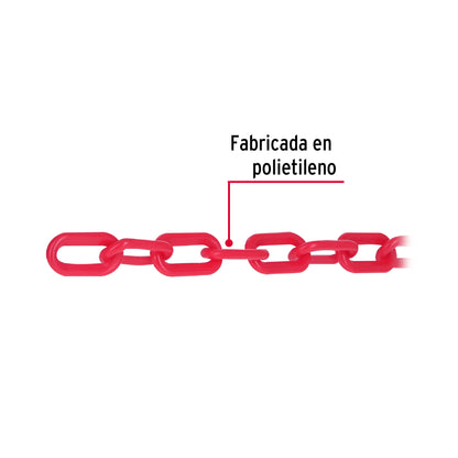 METRO DE CADENA DE 5 MM DE PLÁSTICO ROJA 44176 P