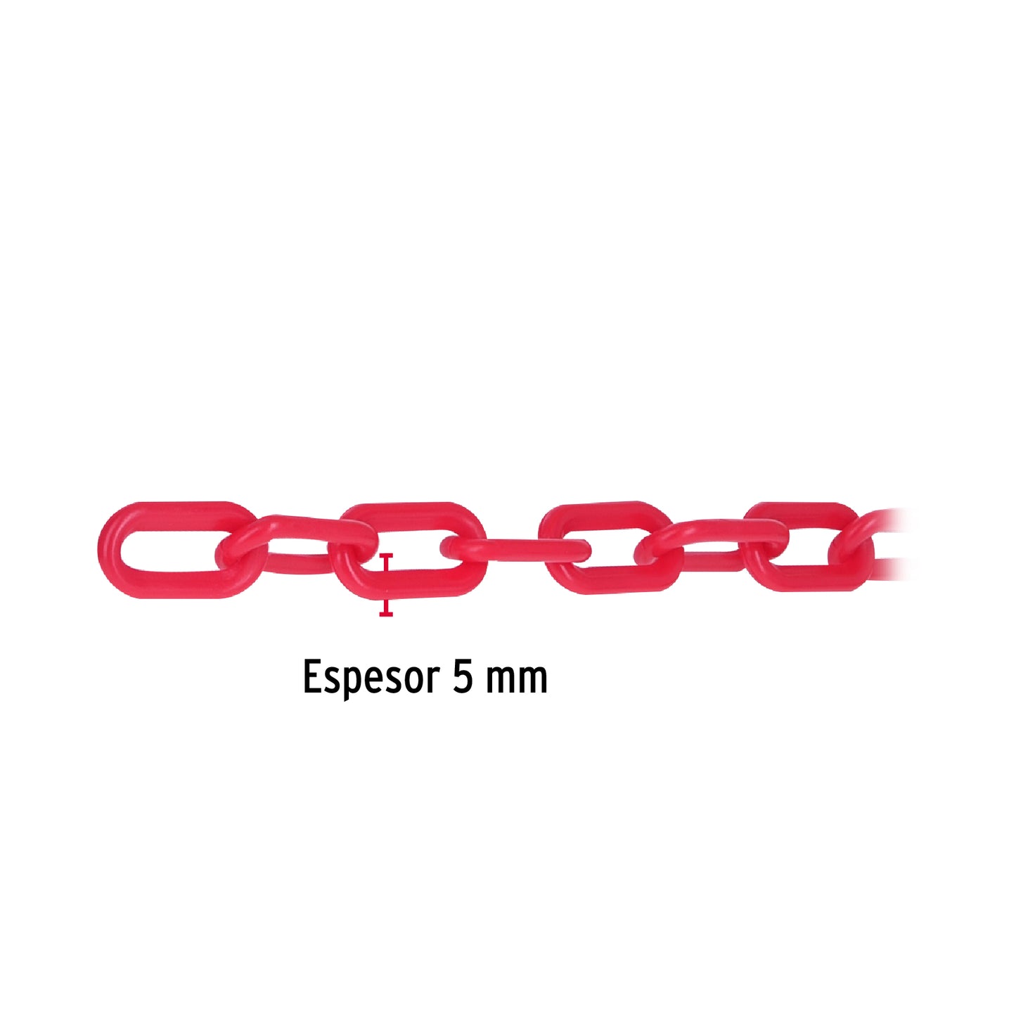 METRO DE CADENA DE 5 MM DE PLÁSTICO ROJA 44176 P