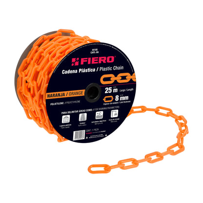 METRO DE CADENA DE 8MM DE PLÁSTICO NARANJA 44185 P