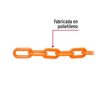 METRO DE CADENA DE 8MM DE PLÁSTICO NARANJA 44185 P