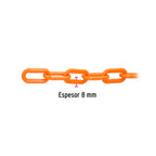 METRO DE CADENA DE 8MM DE PLÁSTICO NARANJA 44185 P