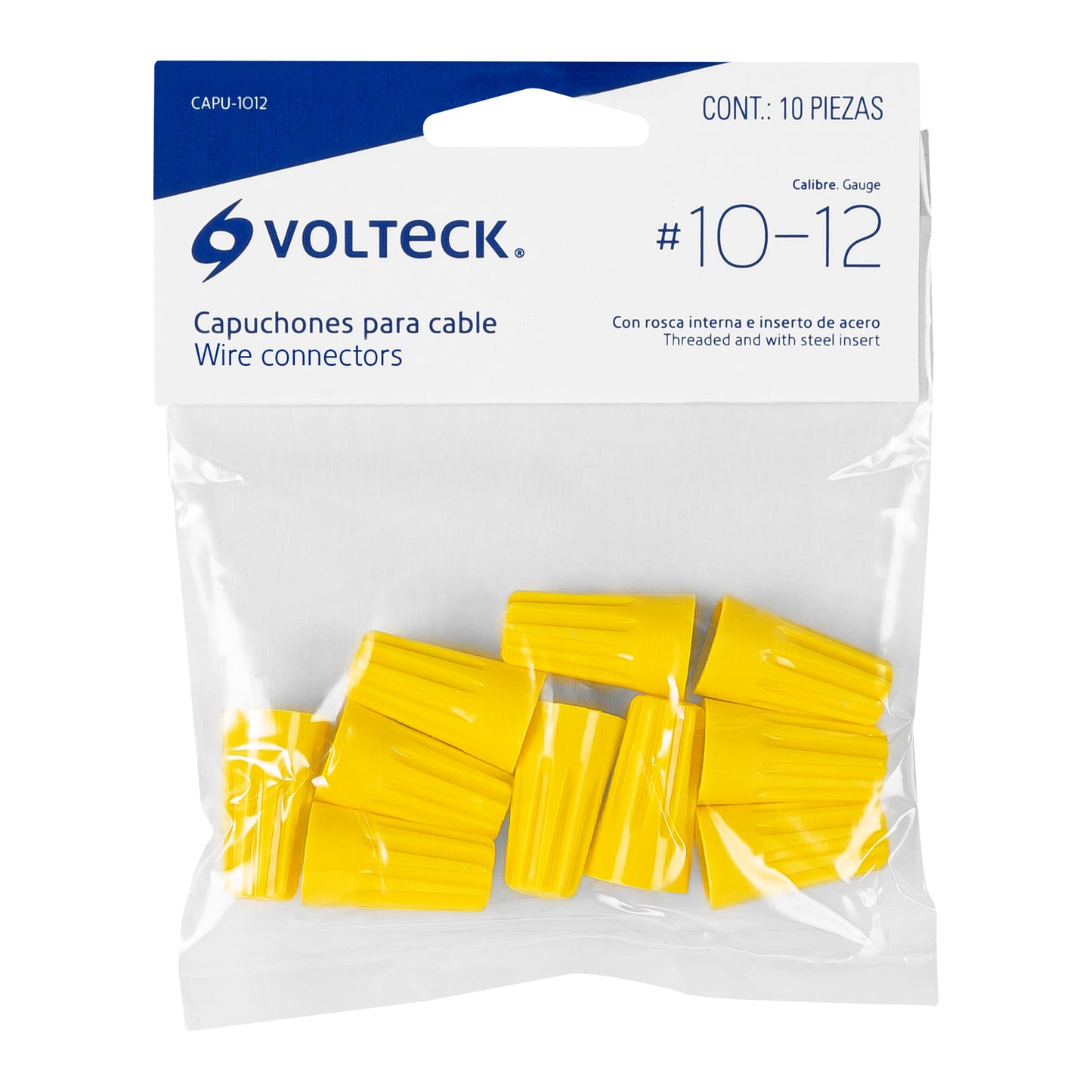 BOLSA CON 10 CAPUCHONES PARA CABLE, CALIBRE 12 A 10 A AWG 47328 *