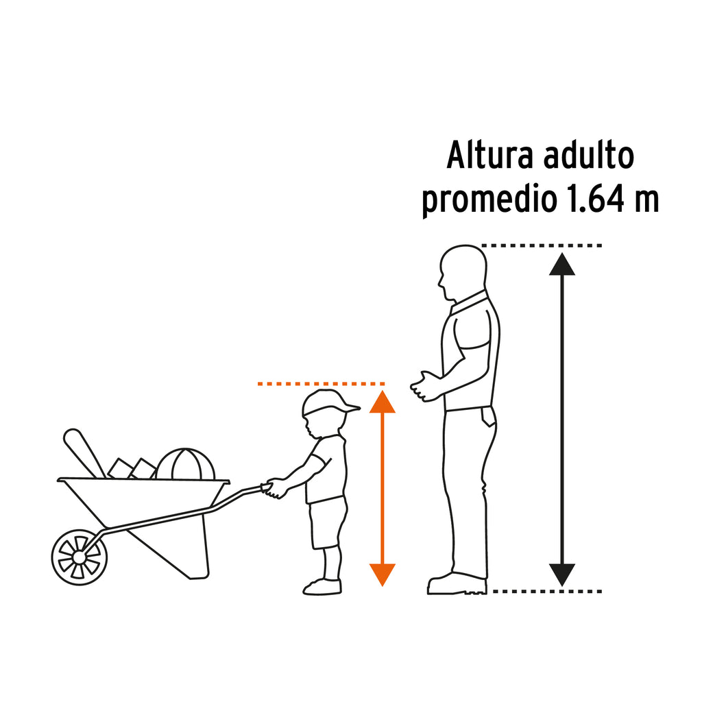CARRETILLA PARA NIÑOS, CONCHA METÁLICA 54 X 40 CM, TRUPER 102996 *