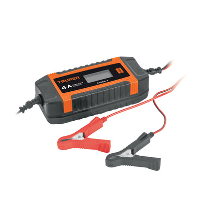 CARGADOR Y MANTENEDOR AUTOMÁTICO DE BATERÍAS 4 A, 6V Y 12V 104009 *