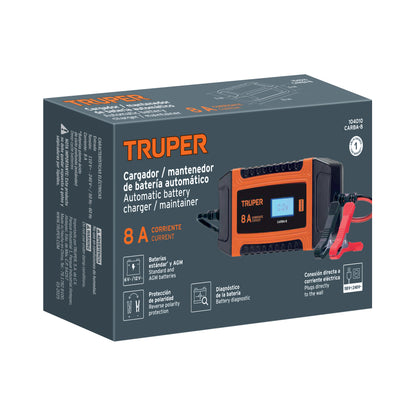 CARGADOR Y MANTENEDOR AUTOMÁTICO DE BATERÍAS 8 A, 12 V Y 24 V 104010 *