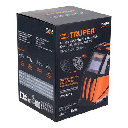 CARETA ELECTRÓNICA P/SOLDAR,PROFESIONAL,SOMBRA 9 A 13,TRUPER  102228 *