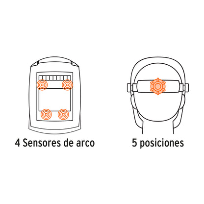 CARETA ELECTRÓNICA P/SOLDAR,PROFESIONAL,SOMBRA 9 A 13,TRUPER  102228 *