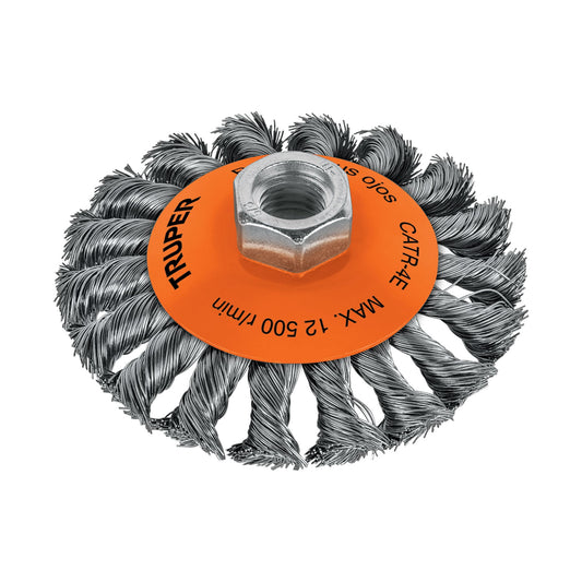 CARDA TIPO CÓNICO 4'' ALAMBRE TRENZADO, TRUPER 14190 *