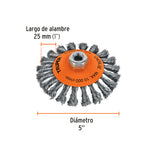 CARDA TIPO CÓNICO ALAMBRE TRENZADO, EJE 5/8''-11, TRUPER 14191 *