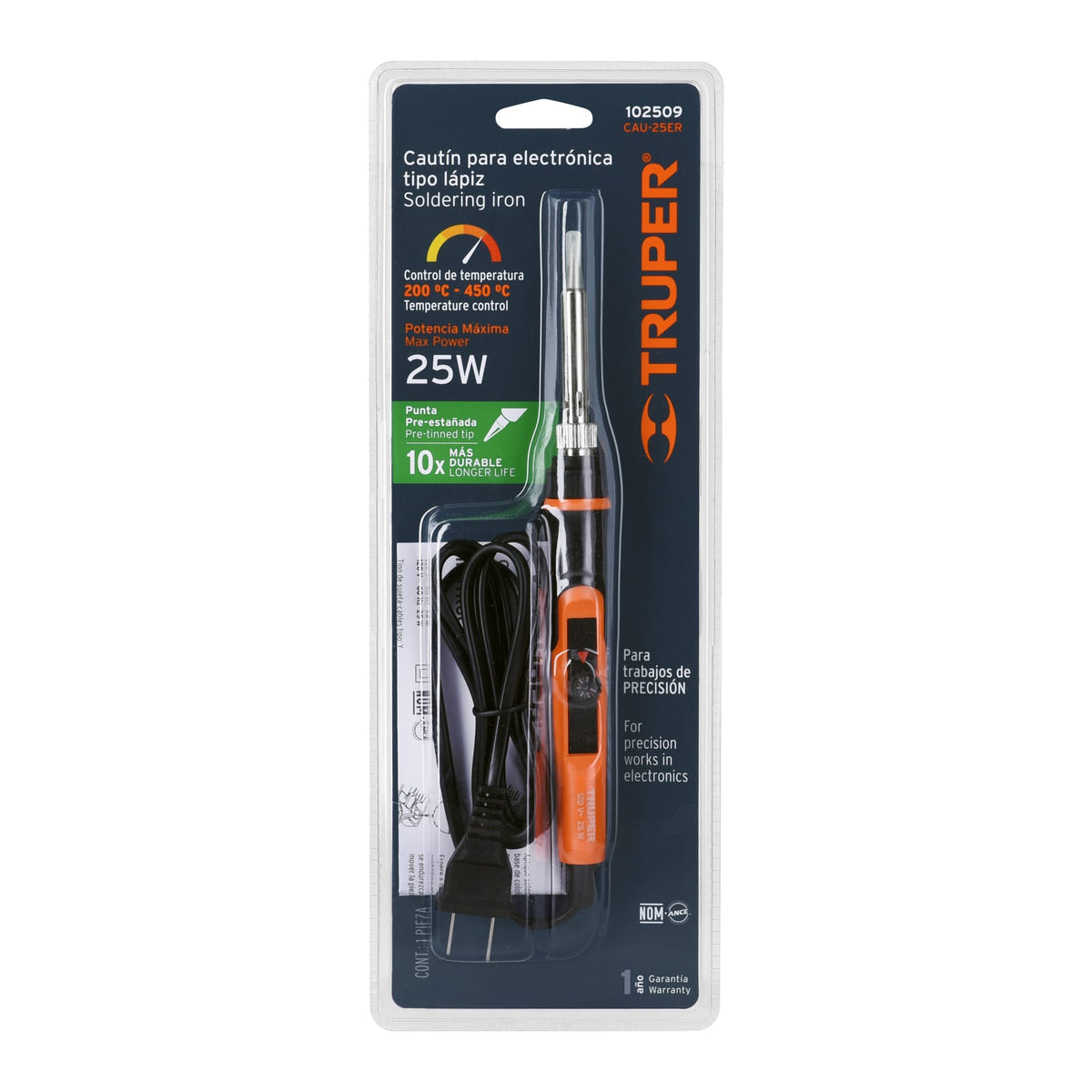 CAUTÌN PROFESIONAL ELECTRÒNICA DE 25W, TEMPERATURA REGULABLE  102509 *L