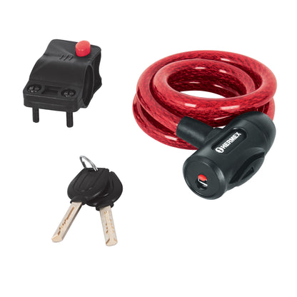 CANDADO DE CABLE CON LLAVE, 12 MM X 1.0M, HERMEX 43923 *