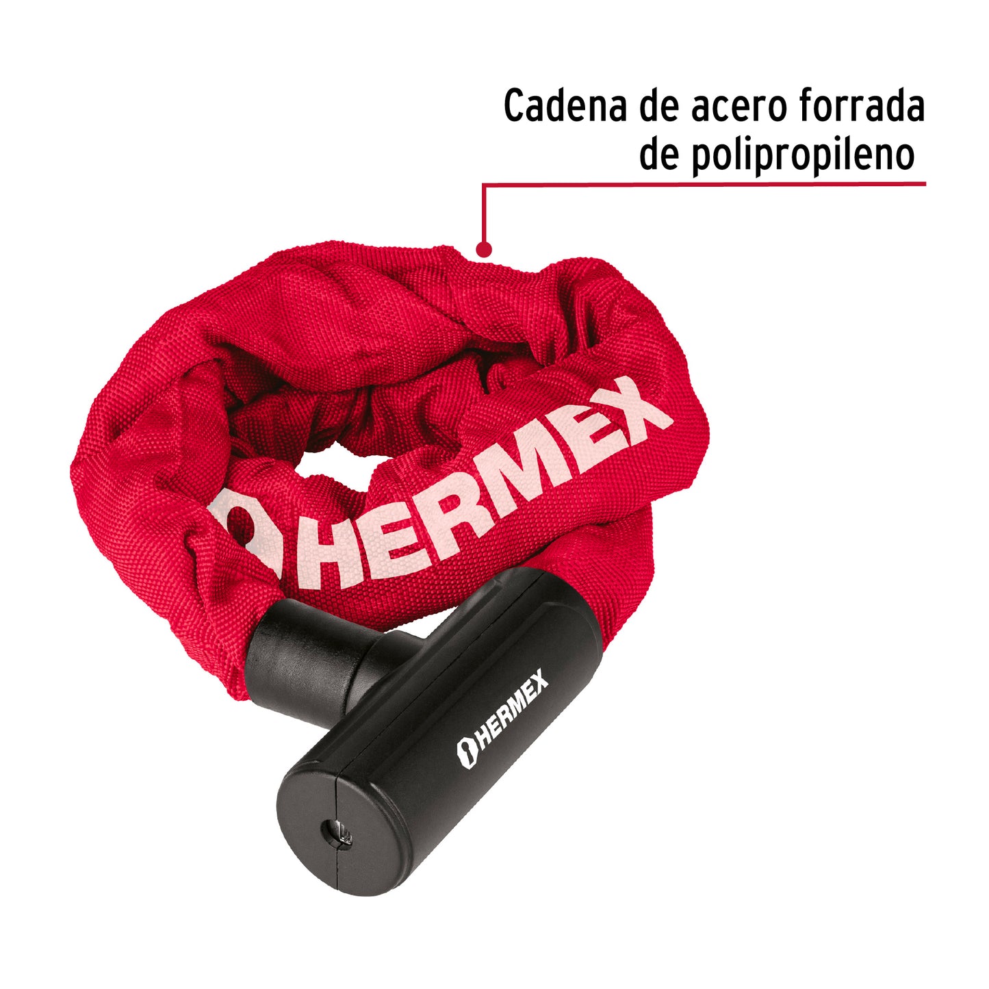 CANDADO CON CADENA FORRADA DE 10MM, HERMEX 49621 P