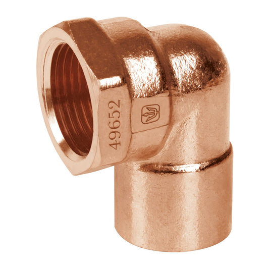 Codo 90° de cobre, rosca interior 1", Foset