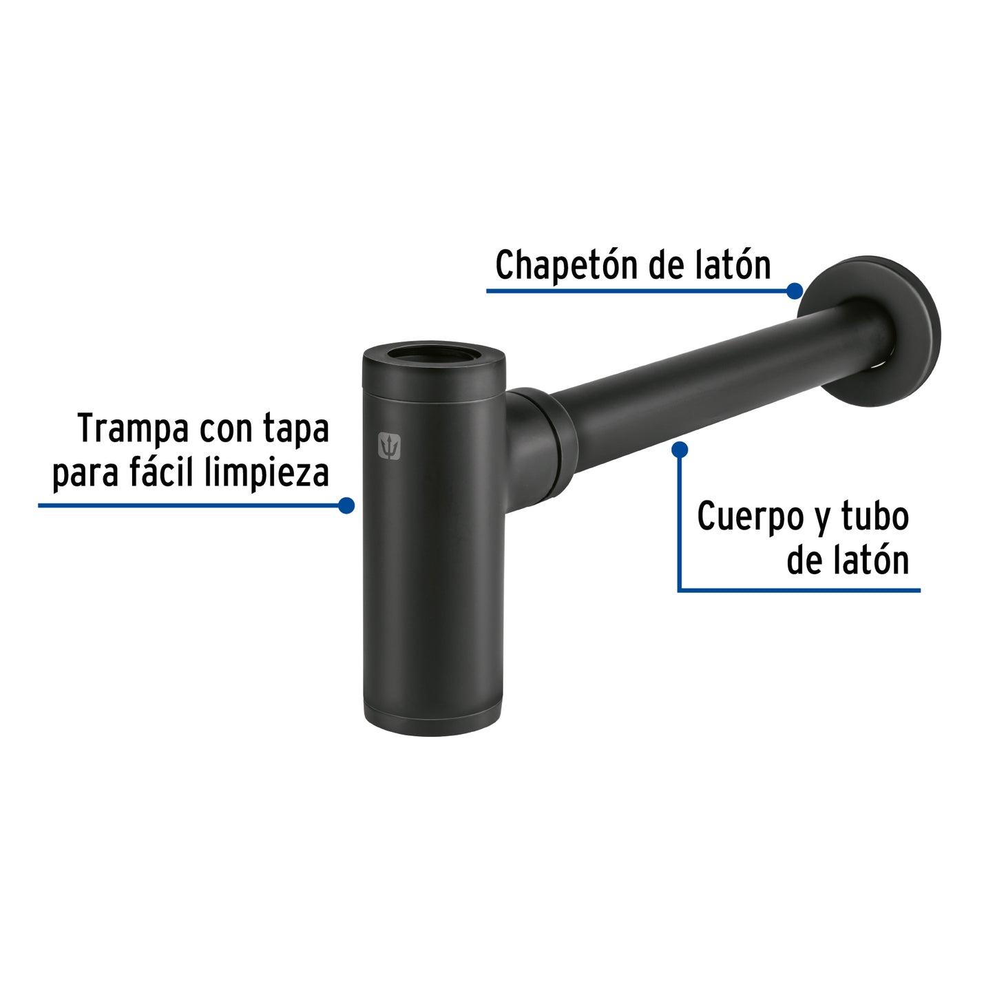CÉSPOL DE BOTE 1 1/4" NEGRO, PARA LAVABO 48269 P