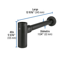 Cargar imagen en el visor de la galería, CÉSPOL DE BOTE 1 1/4&quot; NEGRO, PARA LAVABO 48269 P
