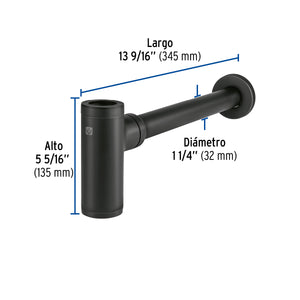 CÉSPOL DE BOTE 1 1/4" NEGRO, PARA LAVABO 48269 P