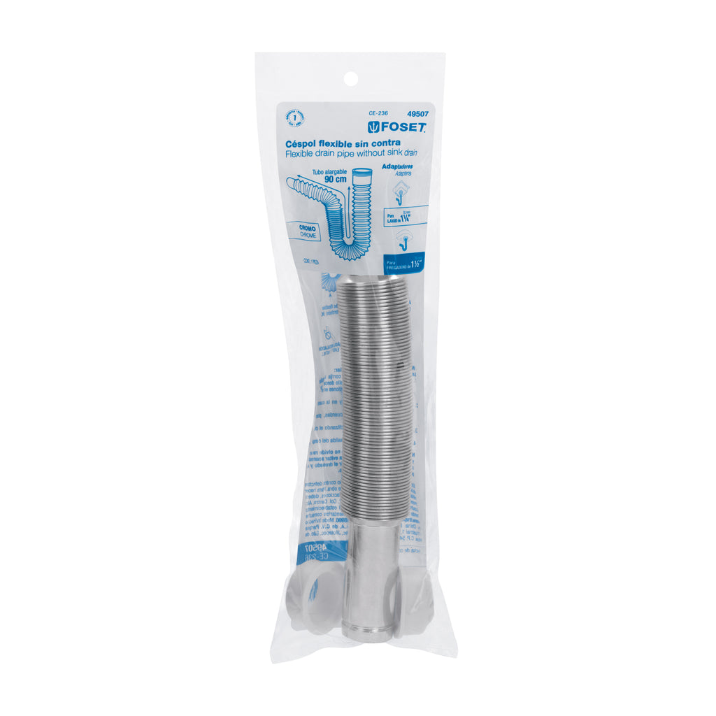 CÉSPOL FLEXIBLE, POLIETILENO CROMO, PARA LAVABO Y FREGADERO 49507 *