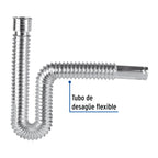 CÉSPOL FLEXIBLE, POLIETILENO CROMO, PARA LAVABO Y FREGADERO 49507 *