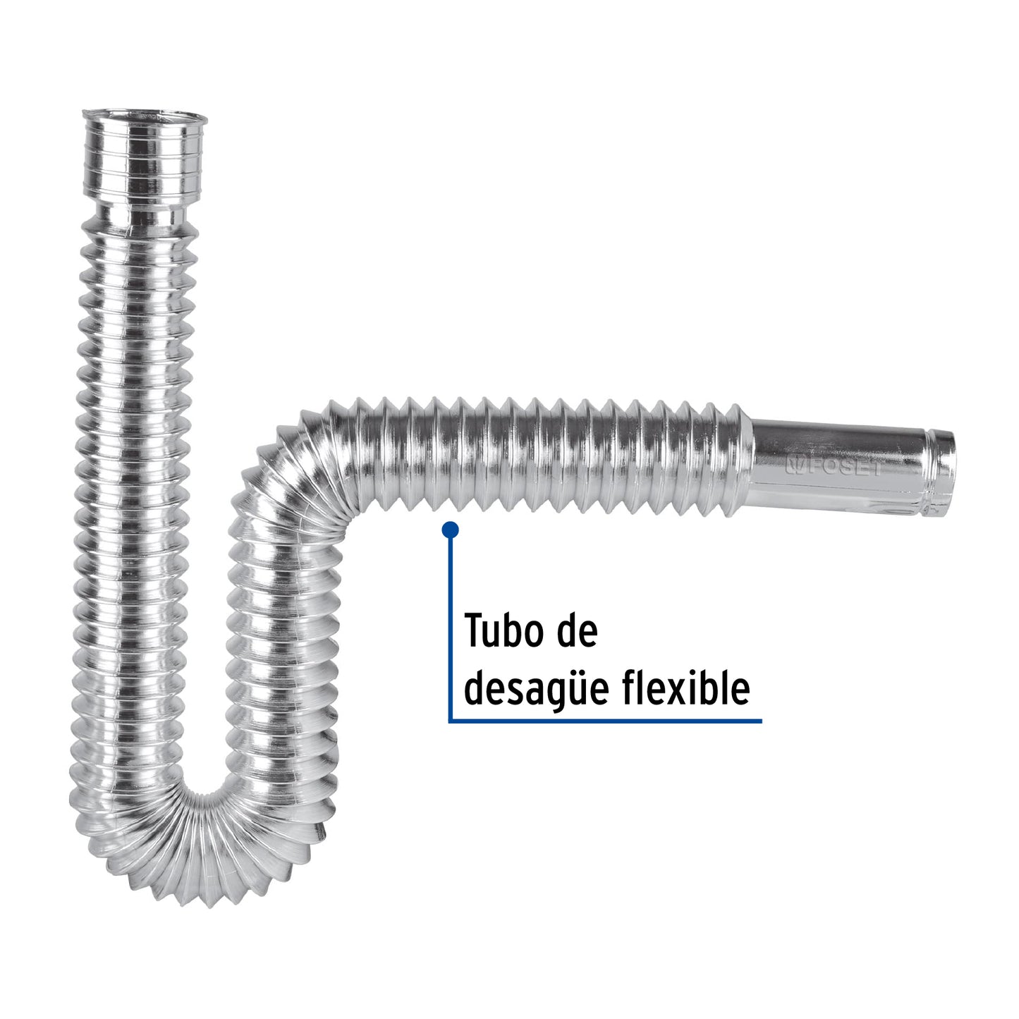 CÉSPOL FLEXIBLE, POLIETILENO CROMO, PARA LAVABO Y FREGADERO 49507 *