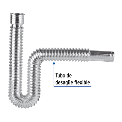 CÉSPOL FLEXIBLE, POLIETILENO CROMO, PARA LAVABO Y FREGADERO 49507 *