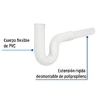 CÈSPOL FLEXIBLE PARA FREGADERO, PVC C/EXT 20 CM,1-1/2' 49948 P