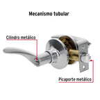 Cerradura manija "Milán" recámara cromo mate, cil metal