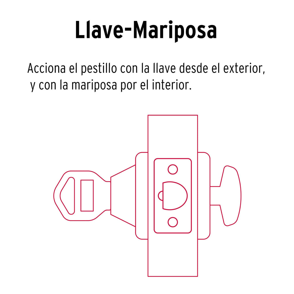 CERROJO LLAVE-MARIPOSA NEGRO, LLAVE TRADICIONAL, BASIC 26067 *