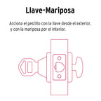 CERROJO LLAVE-MARIPOSA NEGRO, LLAVE TRADICIONAL, BASIC 26067 *